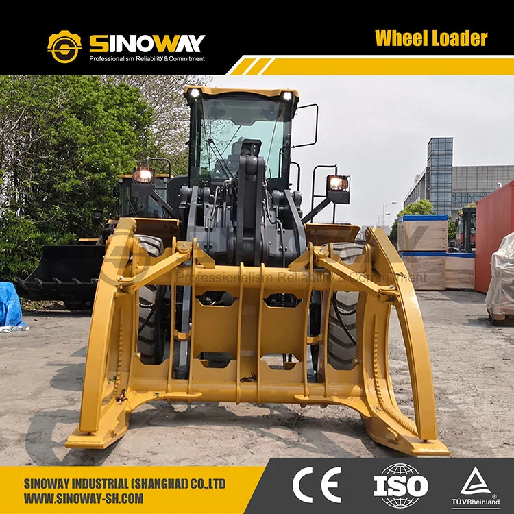 1 Ton 2 Ton 3 Ton 4 Ton 5 Ton Hydraulic Small Mini Wood Log Grapple Wheel Loader Price 6 Ton Compact Fork Front End Loader with Forklift and Bucket for Sale