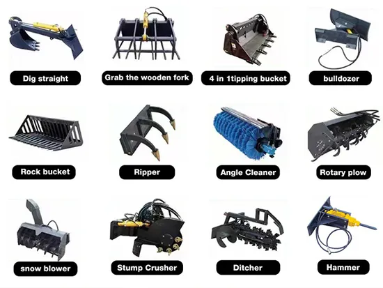 Wholesale EPA Euro5 Skid Steer Loader Skid Steer Trencher Attachments Earth Moving Machinery for Sale