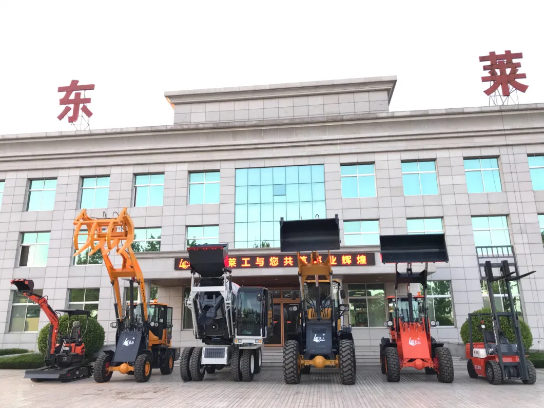 Lgcm1 Ton 2 Ton 3 Ton Hydraulic Small Mini Wood Log Grapple Compact Fork Front End Wheel Loader with Forklift and Bucket